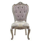 Lot de 2 chaises de salle à manger Royal Hampton de 27 pouces, velours, ton platine antique