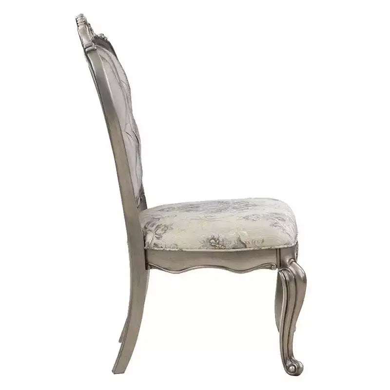 Lot de 2 chaises de salle à manger Royal Hampton de 27 pouces, velours, ton platine antique