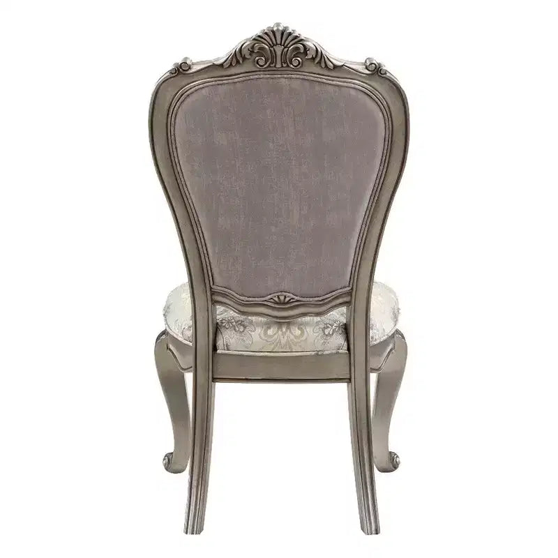 Lot de 2 chaises de salle à manger Royal Hampton de 27 pouces, velours, ton platine antique