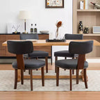Deux chaises de salle à manger en lot, en cuir moderne, structure en bois, capacité de charge de 120 kg, facile à nettoyer, dossier incurvé.