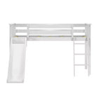 Lit mezzanine simple bas avec toboggan facile et rideau de camion de pompiers