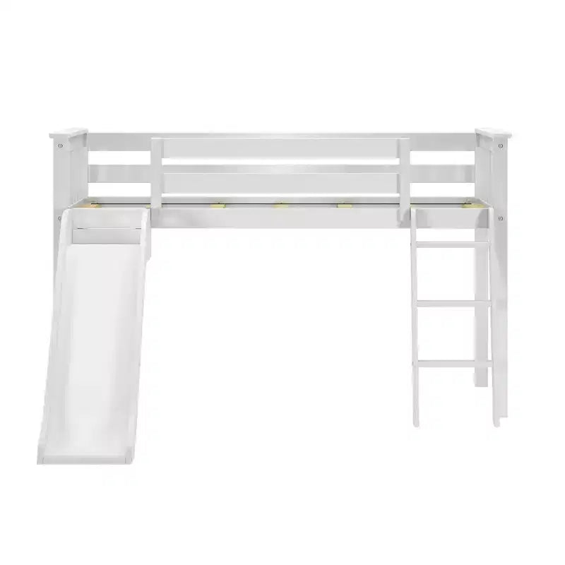 Lit mezzanine simple bas avec toboggan facile et rideau de camion de pompiers