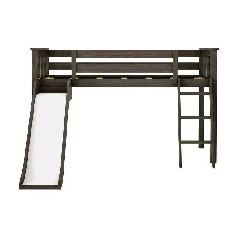 Lit mezzanine simple bas avec toboggan facile et rideau de camion de pompiers