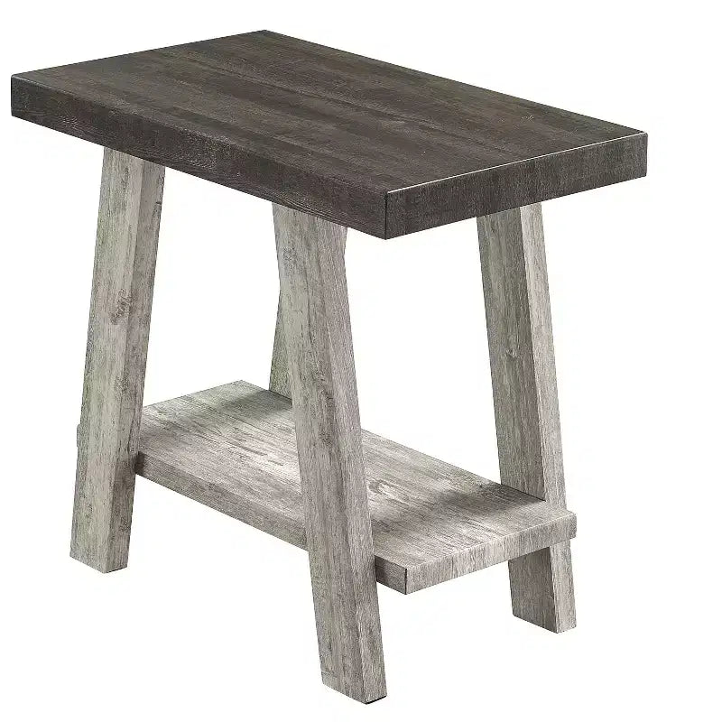 Table d'appoint avec étagère en bois contemporaine Roundhill Furniture Athens
