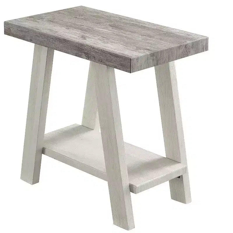 Table d'appoint avec étagère en bois contemporaine Roundhill Furniture Athens