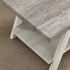 Table d'appoint avec étagère en bois contemporaine Roundhill Furniture Athens