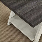 Table d'appoint avec étagère en bois contemporaine Roundhill Furniture Athens