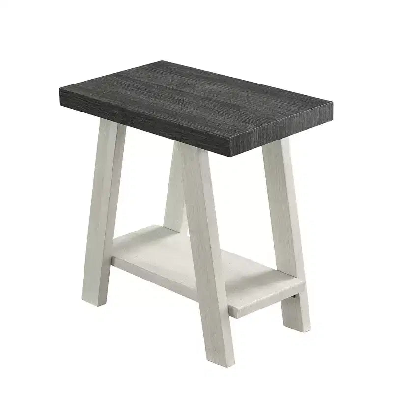 Table d'appoint avec étagère en bois contemporaine Roundhill Furniture Athens