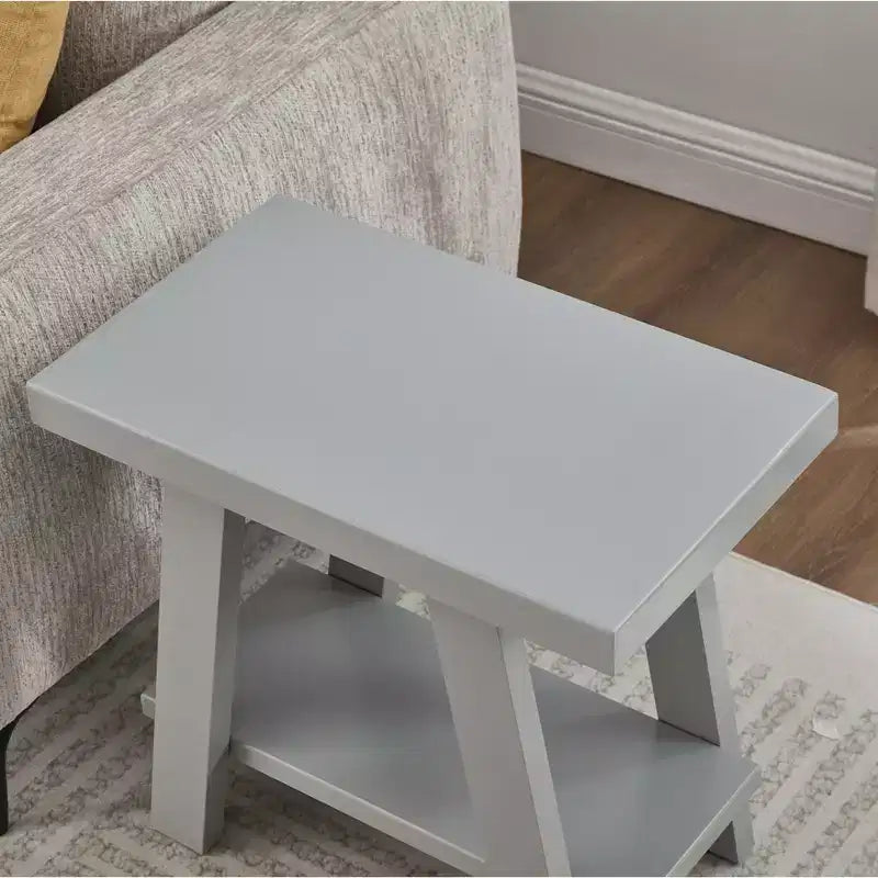 Table d'appoint avec étagère en bois contemporaine Roundhill Furniture Athens