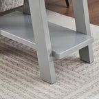 Table d'appoint avec étagère en bois contemporaine Roundhill Furniture Athens