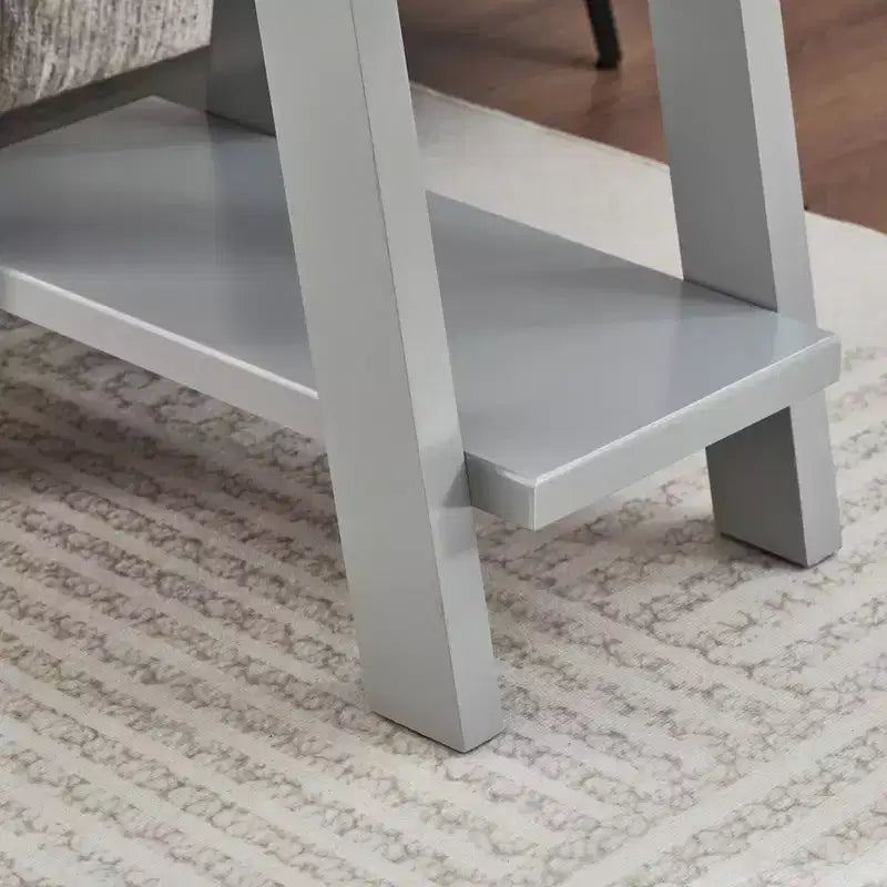 Table d'appoint avec étagère en bois contemporaine Roundhill Furniture Athens