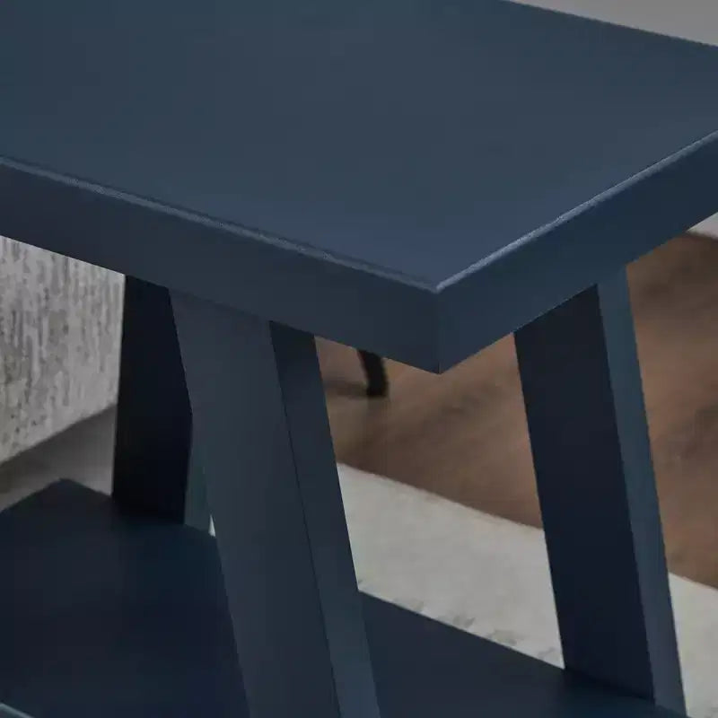 Table d'appoint avec étagère en bois contemporaine Roundhill Furniture Athens