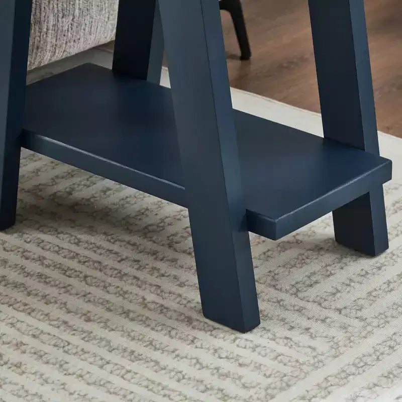 Table d'appoint avec étagère en bois contemporaine Roundhill Furniture Athens