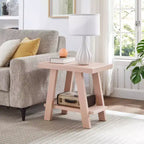 Table d'appoint avec étagère en bois contemporaine Roundhill Furniture Athens