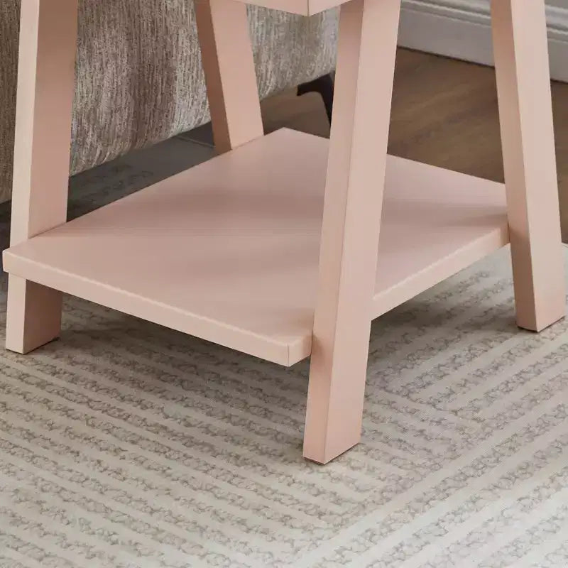 Table d'appoint avec étagère en bois contemporaine Roundhill Furniture Athens