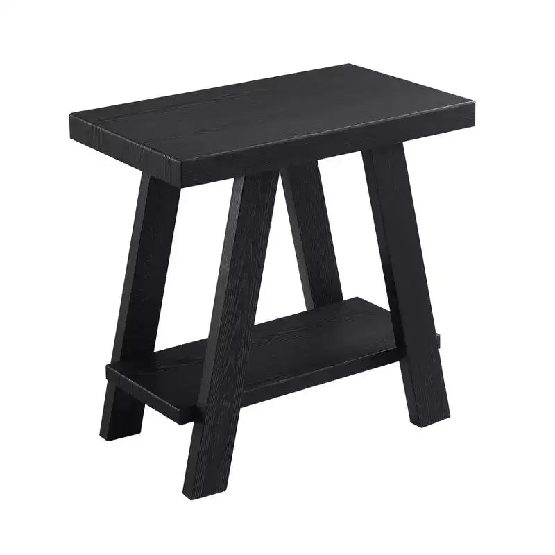 Table d'appoint avec étagère en bois contemporaine Roundhill Furniture Athens