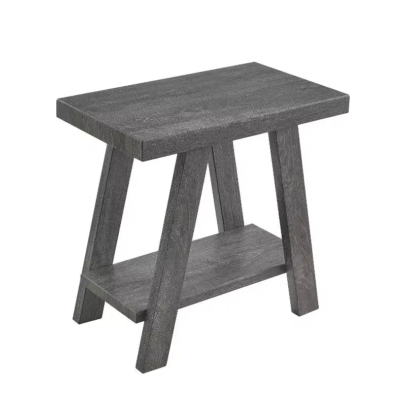 Table d'appoint avec étagère en bois contemporaine Roundhill Furniture Athens