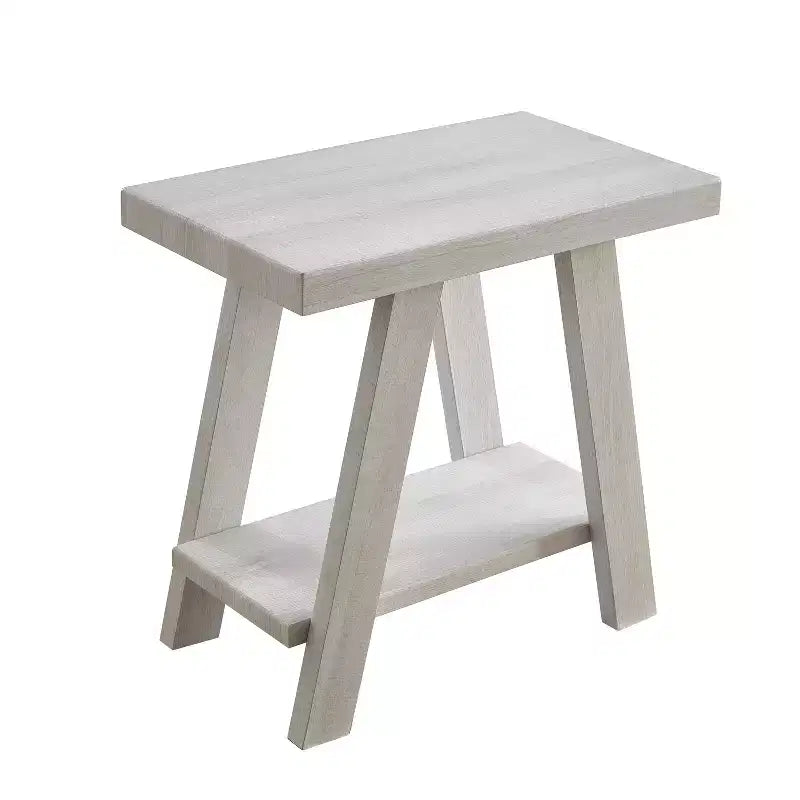 Table d'appoint avec étagère en bois contemporaine Roundhill Furniture Athens