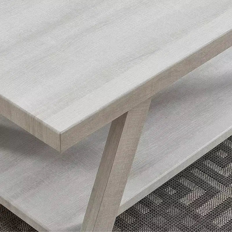 Table d'appoint avec étagère en bois contemporaine Roundhill Furniture Athens