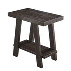 Table d'appoint avec étagère en bois contemporaine Roundhill Furniture Athens