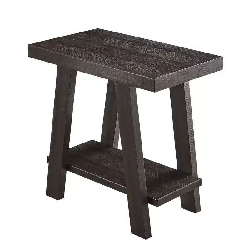 Table d'appoint avec étagère en bois contemporaine Roundhill Furniture Athens