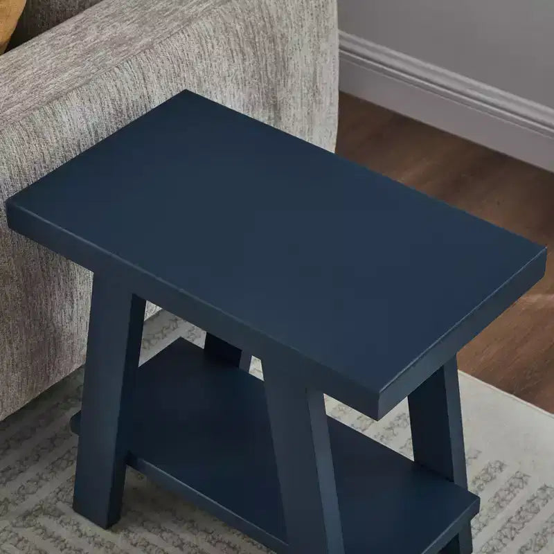Table d'appoint avec étagère en bois contemporaine Roundhill Furniture Athens