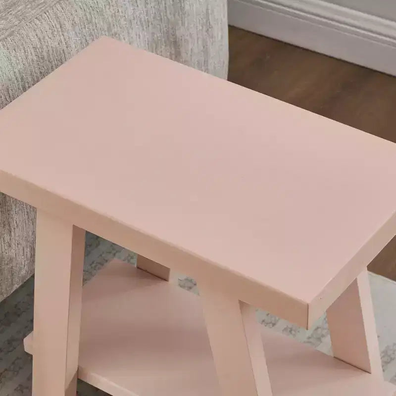 Table d'appoint avec étagère en bois contemporaine Roundhill Furniture Athens
