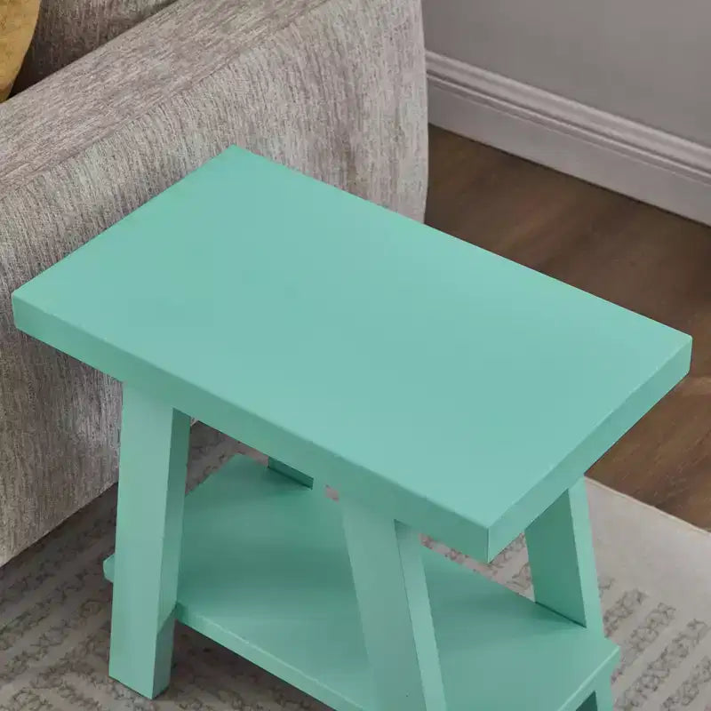 Table d'appoint avec étagère en bois contemporaine Roundhill Furniture Athens