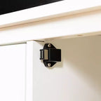Meuble TV Moderne pour Téléviseur de 70 Pouces, Console Média avec Cadre en Bois Dur, Centre de Divertissement avec Porte en Verre et Poignée Métallique pour Salon