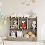 Organisateur et étagère en bois – Bibliothèque à 5 sections, meuble pour crèche, chambre de bébé, placard pour tout-petits pour la maternelle, la salle de jeux ou la chambre à coucher