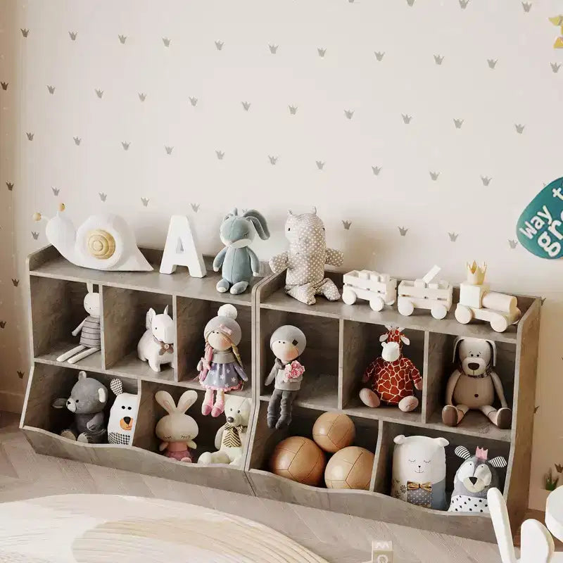 Organisateur et étagère en bois – Bibliothèque à 5 sections, meuble pour crèche, chambre de bébé, placard pour tout-petits pour la maternelle, la salle de jeux ou la chambre à coucher
