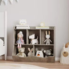 Organisateur et étagère en bois – Bibliothèque à 5 sections, meuble pour crèche, chambre de bébé, placard pour tout-petits pour la maternelle, la salle de jeux ou la chambre à coucher