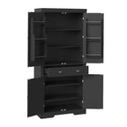 6 tablettes de porte et 4 étagères réglables, Armoire en bois moderne pour salle à manger, pour salon, salle à manger, buanderie