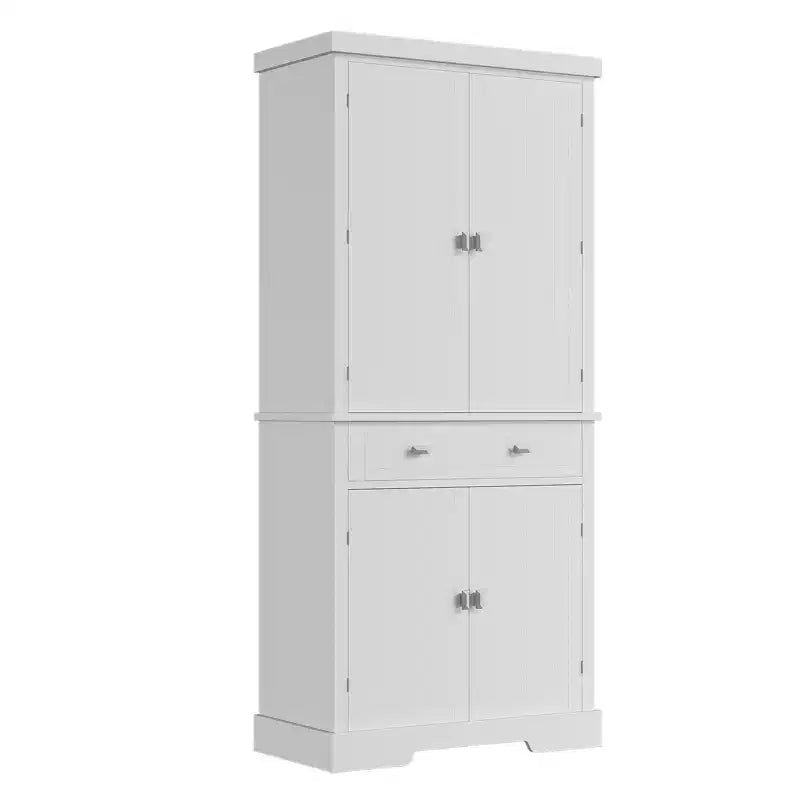 6 tablettes de porte et 4 étagères réglables, Armoire en bois moderne pour salle à manger, pour salon, salle à manger, buanderie