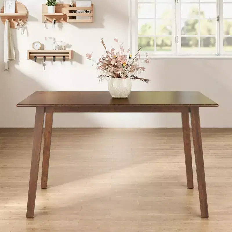 Table à manger en bois Heynemo pour 4 personnes, table de cuisine rectangulaire de style rustique, capacité de 136 kg, petite table de dînette moderne pour salle à manger, salon, marron