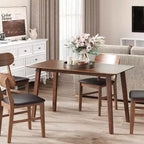 Table à manger en bois Heynemo pour 4 personnes, table de cuisine rectangulaire de style rustique, capacité de 136 kg, petite table de dînette moderne pour salle à manger, salon, marron