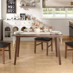 Table à manger en bois Heynemo pour 4 personnes, table de cuisine rectangulaire de style rustique, capacité de 136 kg, petite table de dînette moderne pour salle à manger, salon, marron
