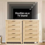 Commode à cinq tiroirs rainurés grande capacité, Armoire de rangement spacieuse pour vêtements, Idéale pour chambres et couloirs, Meuble TV