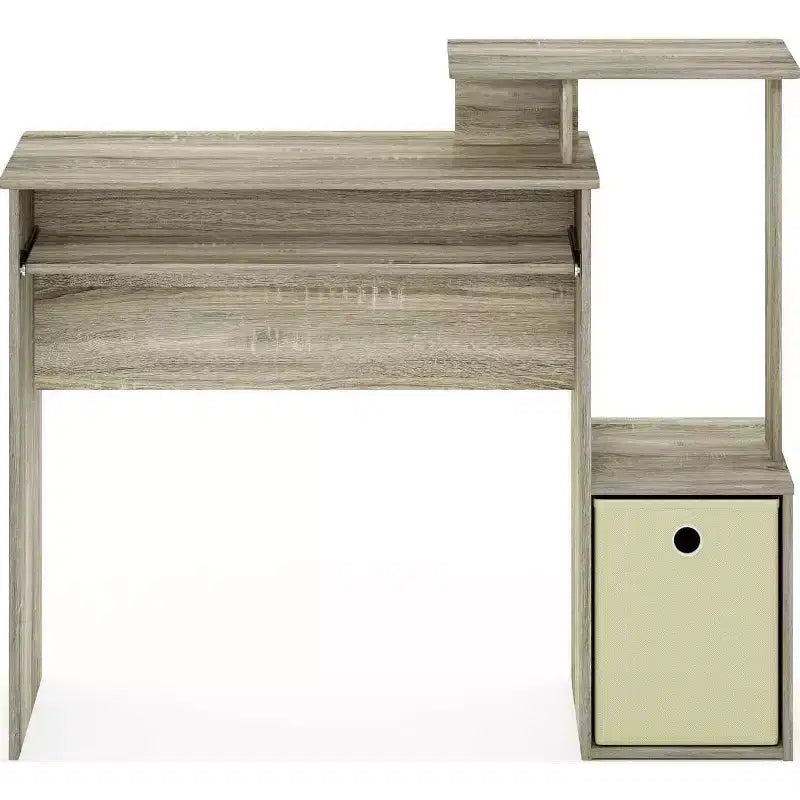 Bureaux HomeStock gris en verre de 76 cm de hauteur avec tiroir de classement