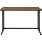 Bureau d'ordinateur HomeStock en métal gris de 71 cm de haut avec étagère de rangement ouverte