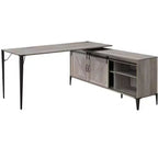 HomeStock Bureau en bois noir de 76 cm de haut avec étagère de rangement ouverte