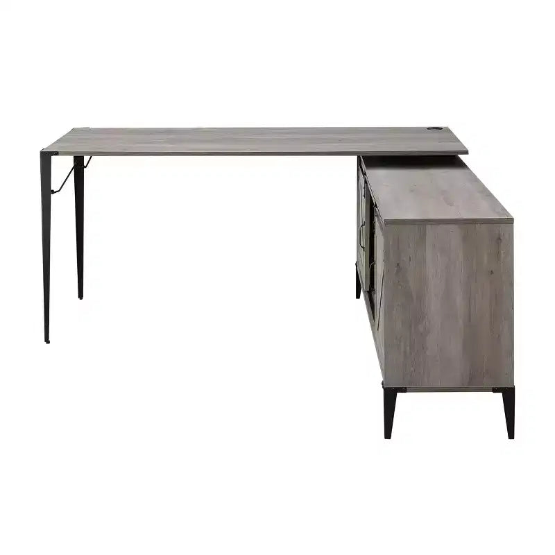 HomeStock Bureau en bois noir de 76 cm de haut avec étagère de rangement ouverte