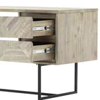 Bureau en métal HomeStock noir de 76 cm de hauteur avec étagère de rangement ouverte