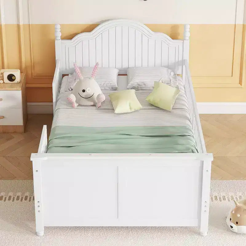 Lit jumeau/double pour enfants, lit de jour plateforme avec barrières amovibles, tête et pied de lit - ModernLuxe