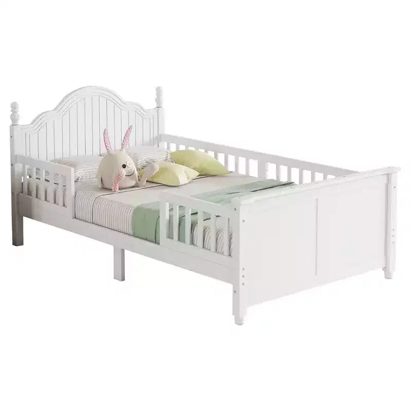 Lit jumeau/double pour enfants, lit de jour plateforme avec barrières amovibles, tête et pied de lit - ModernLuxe