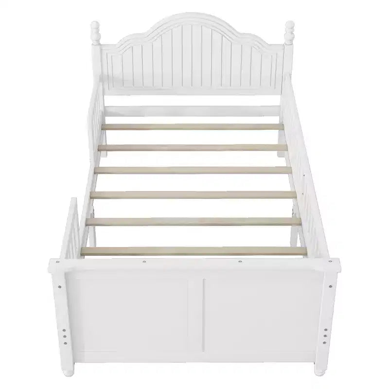 Lit jumeau/double pour enfants, lit de jour plateforme avec barrières amovibles, tête et pied de lit - ModernLuxe