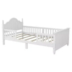 Lit jumeau/double pour enfants, lit de jour plateforme avec barrières amovibles, tête et pied de lit - ModernLuxe