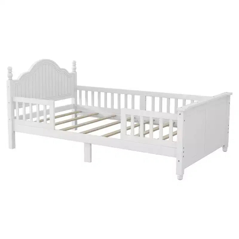Lit jumeau/double pour enfants, lit de jour plateforme avec barrières amovibles, tête et pied de lit - ModernLuxe