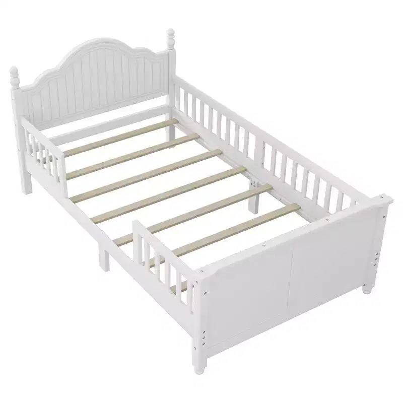 Lit jumeau/double pour enfants, lit de jour plateforme avec barrières amovibles, tête et pied de lit - ModernLuxe