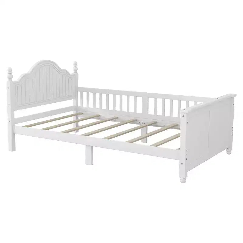 Lit jumeau/double pour enfants, lit de jour plateforme avec barrières amovibles, tête et pied de lit - ModernLuxe